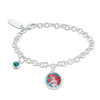 Thumbnail Image 1 of Child's Blue Crystal ©Disney Ariel Charm Bracelet in Brass with White Rhodium - 6"