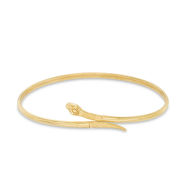 Main Image 1 of Made in Italy Snake Bypass Slip-On Bangle in 10K Gold