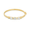 Thumbnail Image 1 of Child's Oval Cubic Zirconia Three Stone Bangle in 10K Gold - 4.5"