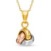 Thumbnail Image 1 of Made in Italy Love Knot Pendant in 10K Tri-Tone Gold - 17"