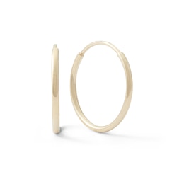 13mm Hoop Earrings in 14K Tube Hollow Gold