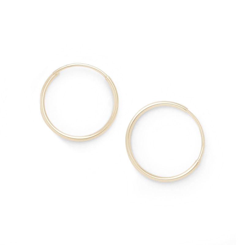13mm Hoop Earrings in 14K Tube Hollow Gold
