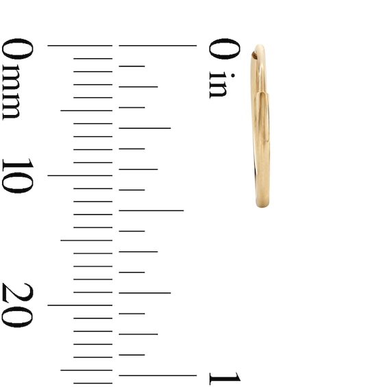 13mm Hoop Earrings in 14K Tube Hollow Gold