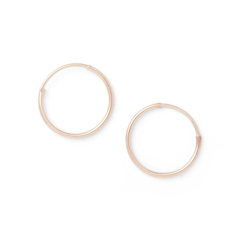 Main Image 2 of 14K Hollow Rose Gold Tube Hoops