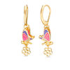 Thumbnail Image 1 of Child's Cubic Zirconia Accent Enamel Butterfly Earrings in Brass and 18K Gold Plate