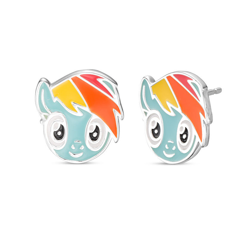 Child's ©2020 Hasbro My Little Pony Enamel Stud Earrings in Sterling Silver