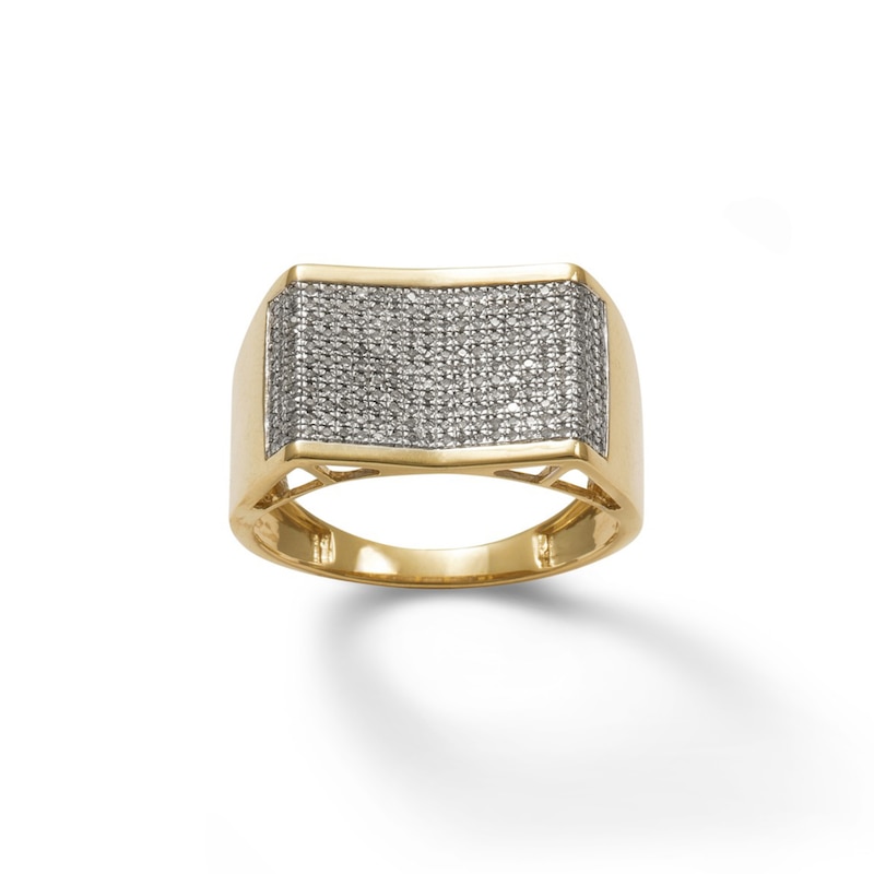 1/3 CT. T.W. Diamond Concave Rectangle Ring in 10K Gold