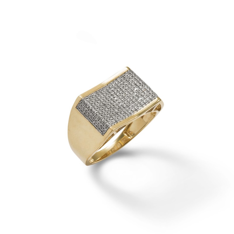 1/3 CT. T.W. Diamond Concave Rectangle Ring in 10K Gold