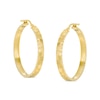 Thumbnail Image 1 of Made in Italy 32mm Diamond-Cut Basket Weave Hoop Earrings in 10K Gold