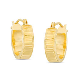 Made in Italy 13mm Diamond-Cut Huggie Hoop Earrings in 10K Gold
