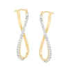 Thumbnail Image 0 of Made in Italy Crystal Wavy Hoop Earrings in 10K Gold