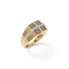 1/4 CT. T.W. Champagne and White Diamond Square Cross Ring in 10K Gold