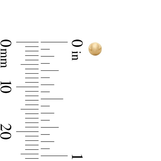3mm Ball Stud Piercing Earrings in 14K Solid Gold - Short Post