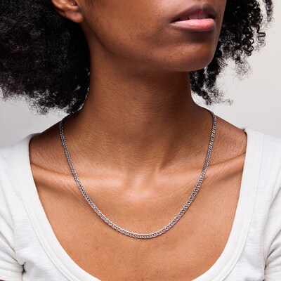 Sterling Silver Double Curb Chain Made in Italy