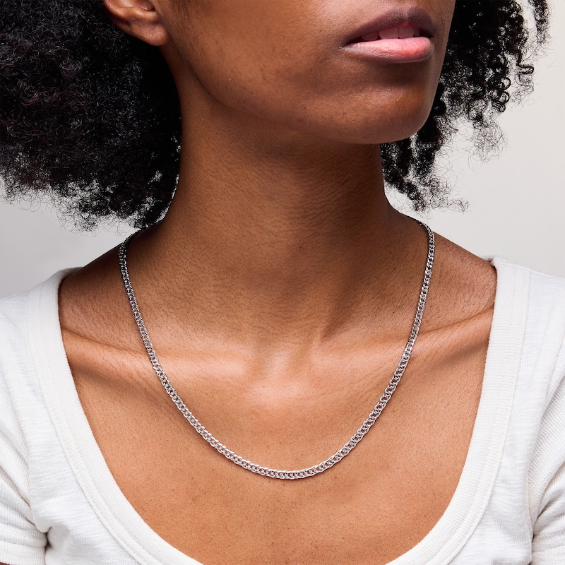 Sterling Silver Double Curb Chain Made in Italy