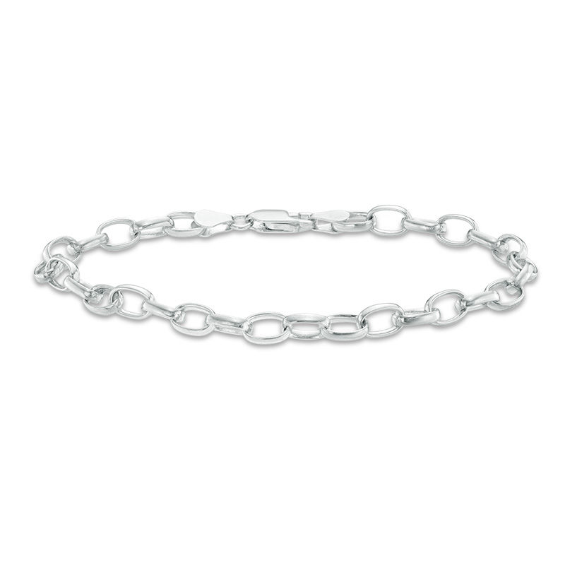 Main Image 1 of Oval Rolo Chain Bracelet in Sterling Silver - 7.5"
