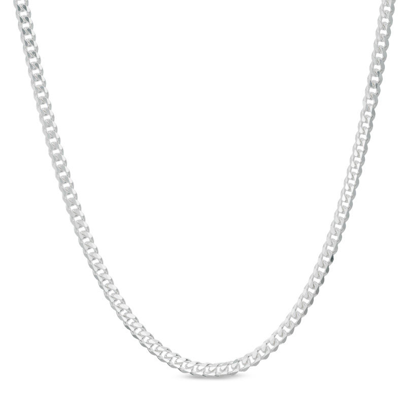 Main Image 1 of Made in Italy 080 Gauge Curb Chain Necklace in Sterling Silver - 26"
