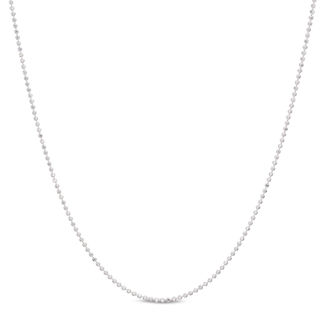 120 Gauge Diamond-Cut Bead Chain Necklace in Sterling Silver