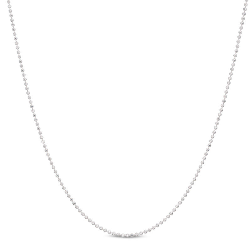 Main Image 1 of 120 Gauge Diamond-Cut Bead Chain Necklace in Sterling Silver - 20"