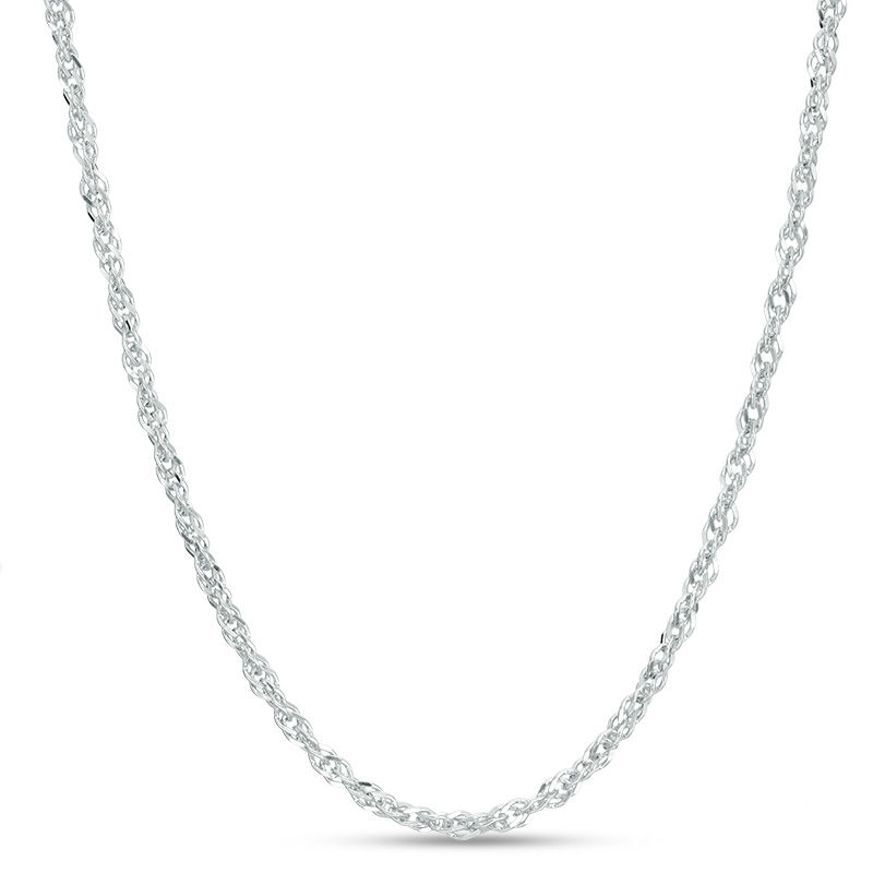 Main Image 1 of 040 Gauge Singapore Chain Necklace in Sterling Silver - 22"