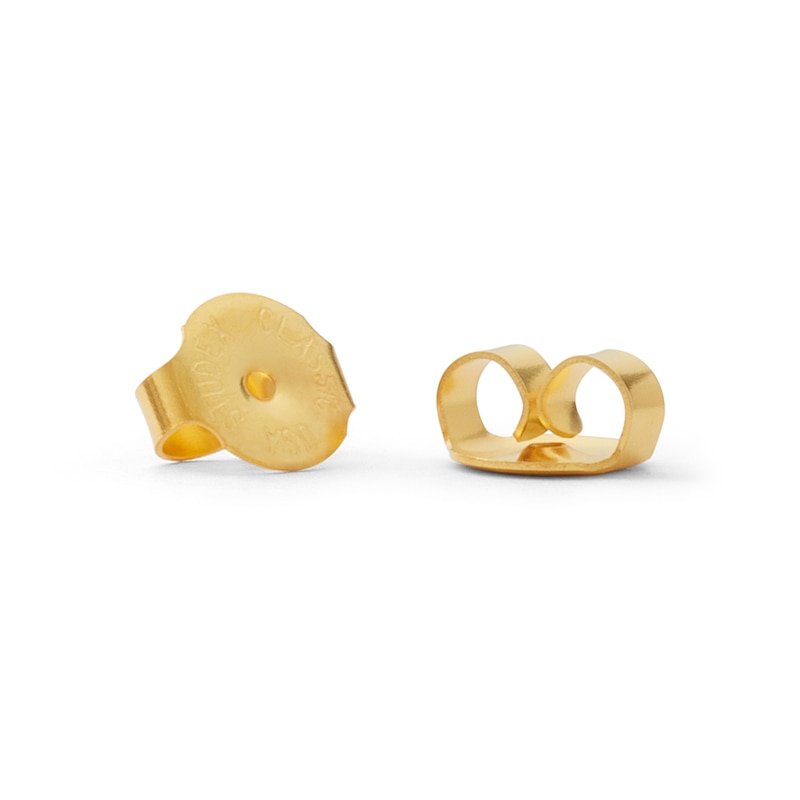3mm Cubic Zirconia Solitaire Stud Piercing Earrings in 14K Solid Gold - Short Post