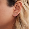 Thumbnail Image 2 of 3mm Cubic Zirconia Solitaire Stud Piercing Earrings in 14K Solid Gold - Short Post