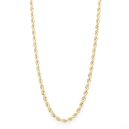 028 Gauge Rope Chain Necklace in 10K Gold - 30&quot;