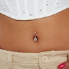 Thumbnail Image 2 of 10K Solid Gold CZ Evil Eye Belly Button Ring - 14G 3/8"