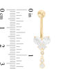 Thumbnail Image 2 of 014 Gauge Cubic Zirconia Butterfly Belly Button Ring in 10K Gold