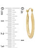 Thumbnail Image 2 of 25mm Textured Oval Hoop Earrings in 10K Gold
