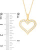 Cubic Zirconia Heart Pendant in 10K Gold - 17"