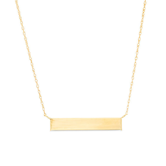 Bar Necklace in 10K Gold - 17"
