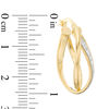 Thumbnail Image 2 of Made in Italy Glitter Enamel Curved Hoop Earrings in 10K Gold