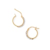 Thumbnail Image 1 of Made in Italy Crystal Hoop Earrings in 10K Gold