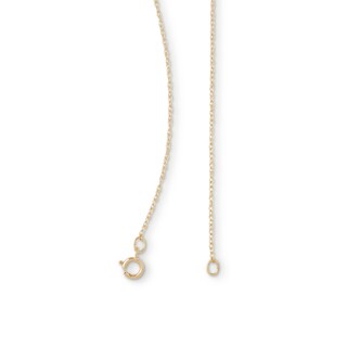 14K Solid Gold 8mm CZ Solitaire Pendant - 17"