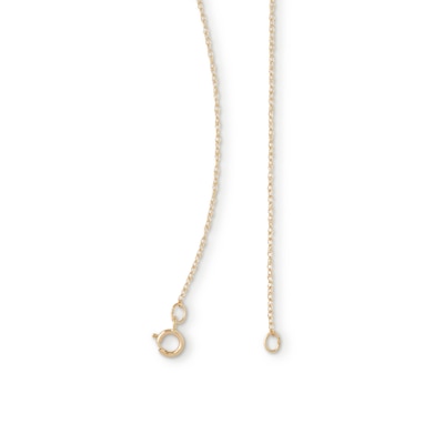 14K Solid Gold 8mm CZ Solitaire Pendant - 17"