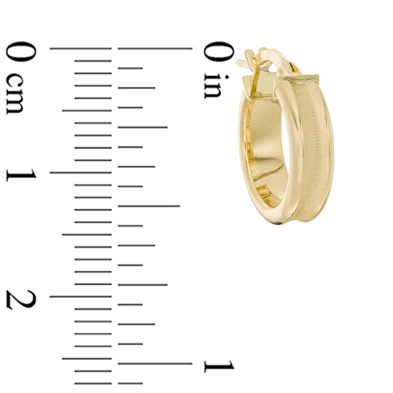 Main Image 2 of Made in Italy Satin Huggie Hoop Earrings in 10K Gold