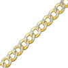 Thumbnail Image 0 of 180 Gauge Cuban Curb Chain Bracelet in 10K Two-Tone Gold - 8.5"