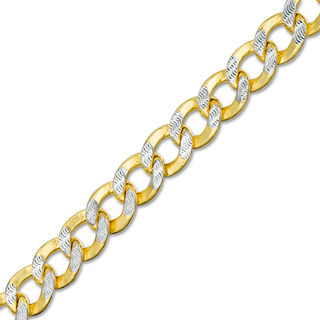 180 Gauge Cuban Curb Chain Bracelet in 10K Two-Tone Gold - 8.5