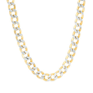 180 Gauge Cuban Curb Chain Necklace in 10K Two-Tone Gold - 22"