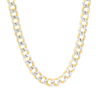 180 Gauge Cuban Curb Chain Necklace in 10K Two-Tone Gold - 22"