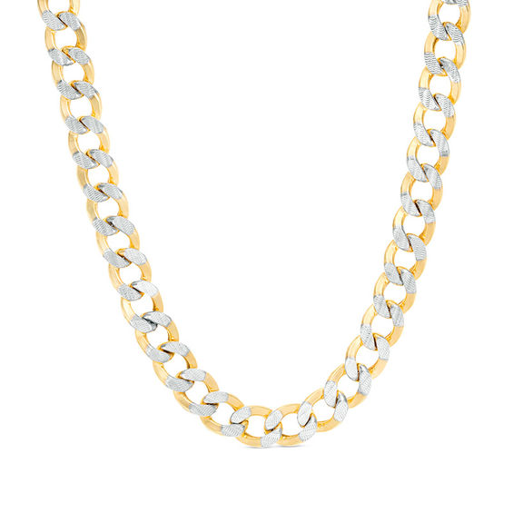 180 Gauge Cuban Curb Chain Necklace in 10K Two-Tone Gold - 22"