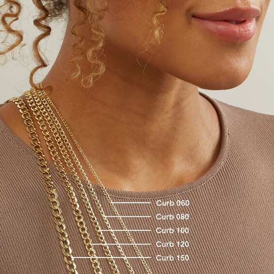 180 Gauge Cuban Curb Chain Necklace in 10K Two-Tone Gold - 22"