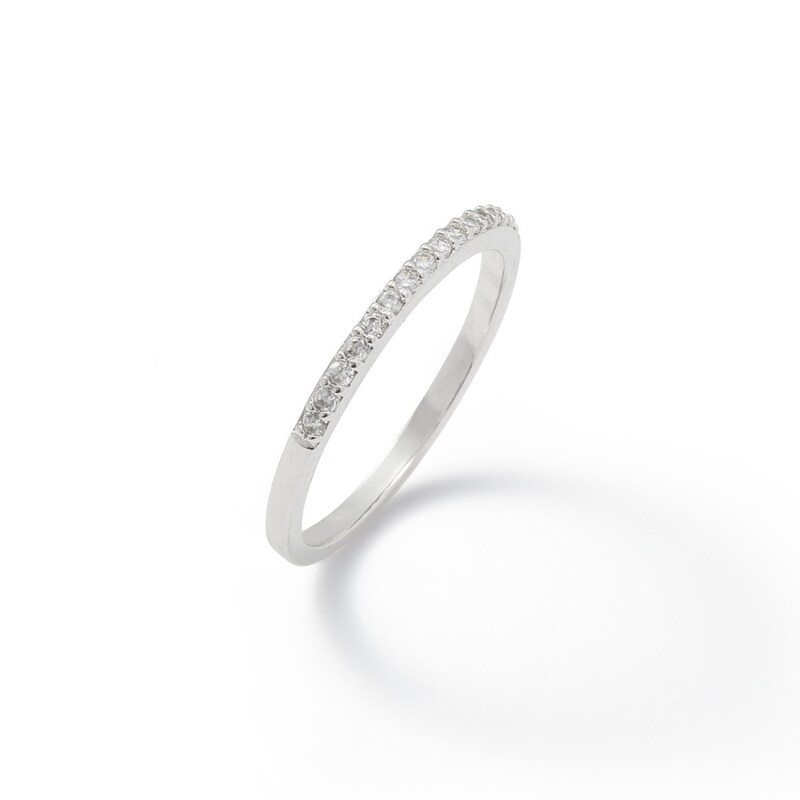 Cubic Zirconia Stackable Band in Sterling Silver - Size 6