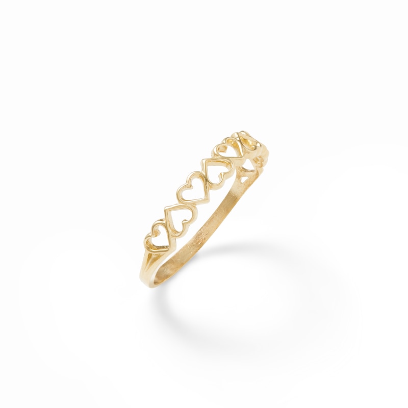 Alternating Hearts Ring in 10K Gold - Size 7