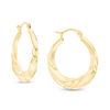 Thumbnail Image 0 of 21 x 23mm Twist Hoop Earrings in 10K Stamp Hollow Gold