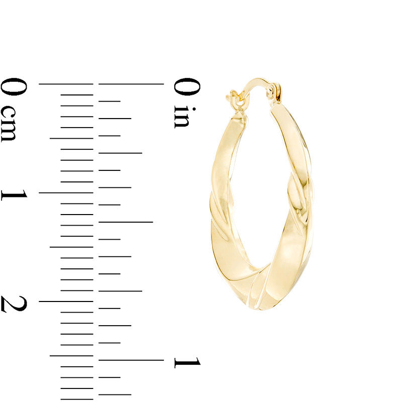 21 x 23mm Twist Hoop Earrings in 10K Stamp Hollow Gold