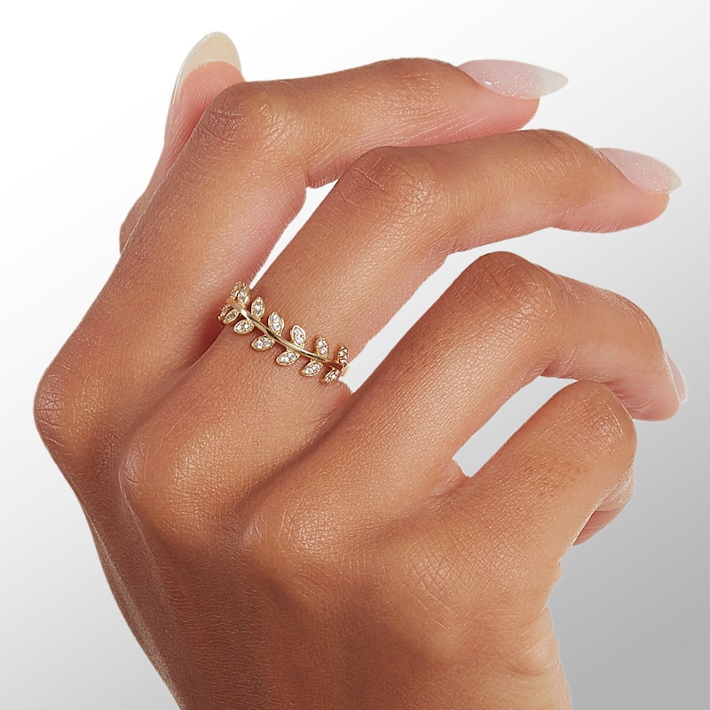 Main Image 2 of 10K Gold CZ Vine Ring