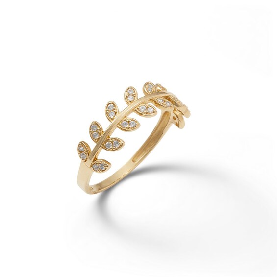 10K Gold CZ Vine Ring