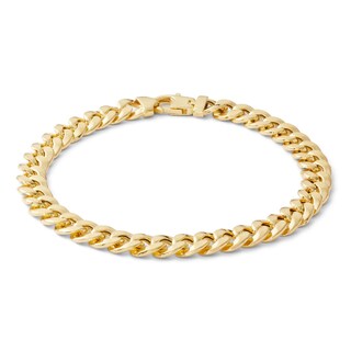 200 Gauge Cuban Curb Chain Bracelet in 10K Hollow Gold Bonded Sterling Silver - 8.5"
